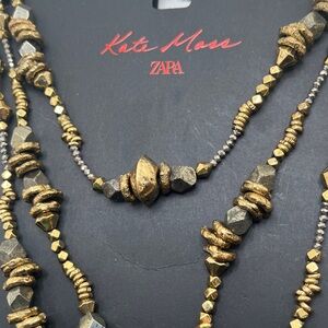 Zara Kate Moss Gold and Brown Layered Necklace